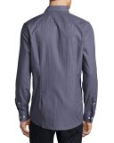 Micro-Dot Sport Shirt, Navy