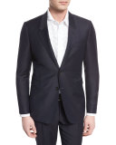 Wool-Blend Two-Button Jacket, Indigo