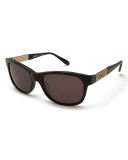 Metal-Logo Rectangular Monochromatic Sunglasses