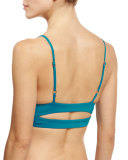 Olivia Long-Line Bralette Swim Top, Blue