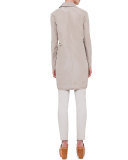 Reversible Button-Front Long Coat, Ranunculus/Multi Colors