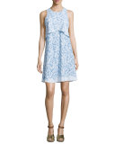 Kayly Leaf-Print Popover Dress