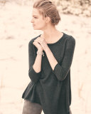 Asymmetric Metallic Crewneck Cashmere Sweater