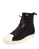 Pro Men's Zip-Front High-Top Sneaker, Black/White