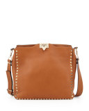 Rockstud Flip-Lock Messenger Bag, Tan