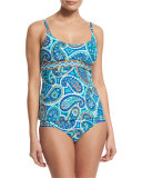 Provence Paisley-Print Tankini Swim Top, Pool