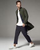Raw-Edge Henley T-Shirt, White