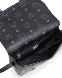 Color Visetos Crossbody Flap Messenger Bag, Black