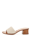 Intrecciato Napa 40mm Slide Sandal, Mist