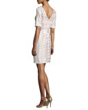 Geometric Sequin Dress, Gold