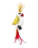Parrot Leather & Feather Charm, White/Multi