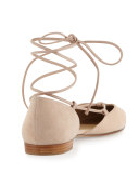 Gilligan Lace-Up d'Orsay Flat, Bisque