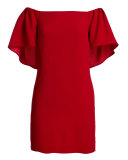 Zeal Crepe Off-the-Shoulder Mini Dress, Ruby