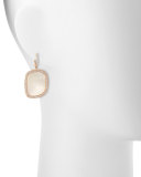 Mother-of-Pearl 18K Rose Gold Diamond-Edge Earrings