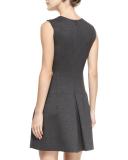 Pleated V-Neck Knit Dress