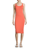 Meredith Round-Neck Tank Dress, Red Hot