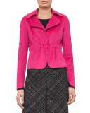 Drawstring-Waist Open Jacket, Pink
