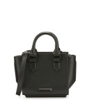 Brook Mini Leather Satchel Bag, Black