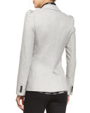 Bodega Single-Button Herringbone Blazer, Light Gray