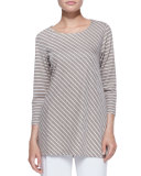 Bias-Striped Knit Tunic, Plus Size