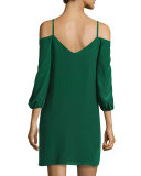 Carli Cold-Shoulder Crepe Mini Dress