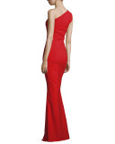 One-Shoulder Sweetheart Jersey Dress, Passion