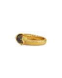 18k Acorn Ring with Black Diamonds
