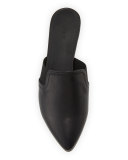 Nadette Pointed-Toe Flat Slide, Black