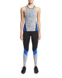Colorblock Cycling Pants, Black/Cobalt/Chalk