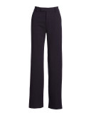 Wide-Leg Wool/Cotton Trousers, Heather Coastal