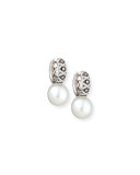 18K South Sea Pearl & Diamond Huggie Earrings