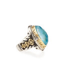 Faceted Chrysocolla Doublet Ring