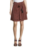 Baja Ripple-Print Tassel-Tie Skirt