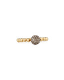 Molten 18K Gold & Pavé Brown Diamond Stacking Ring, Size 7