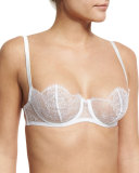 Chimere Lace Balconette Bra, White