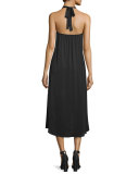 Seti Drape-Front Halter-Neck Dress