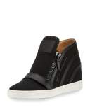 Soma Hidden-Wedge High-Top Sneaker, Black