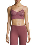 Aria Lace Sports Bra, Grenache/Buff