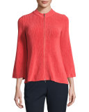 Lisse Trapeze-Sleeve Zip Jacket, Matisse Red