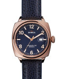 40mm Brakeman Watch with Leather Strap, Navy
