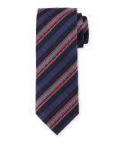 Zipper-Stripe Printed Silk Tie