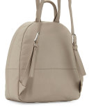 Zip-Around Leather Backpack, French Gray