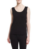 Scoop-Neck Fitted Tank, Black
