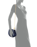 Drew Mini Lambskin Shoulder Bag, Navy
