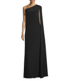 One-Shoulder Crepe Gown 