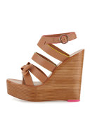 Samara Strappy Wedge Sandal, Tan