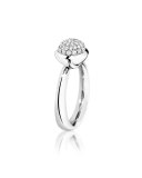 Bouton 18K White Gold Pavé Diamond Ring, Size 7/54