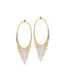 Large Three-Tone Fringe Hoop Earrings