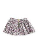 perfectly polished playsuit w/ floral poplin skirt, white, size 12-24 months