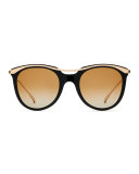 Elkins Rounded Square Polarized Sunglasses, Black/Gold